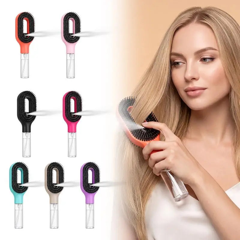 1Pc Spray Hair Brush Refillable Liquid Water Spray Paddle Comb Anti Static Soft Bristle Hair Styling Massage Comb For Home
