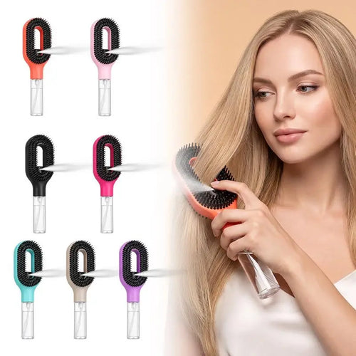 1Pc Spray Hair Brush Refillable Liquid Water Spray Paddle Comb Anti Static Soft Bristle Hair Styling Massage Comb For Home