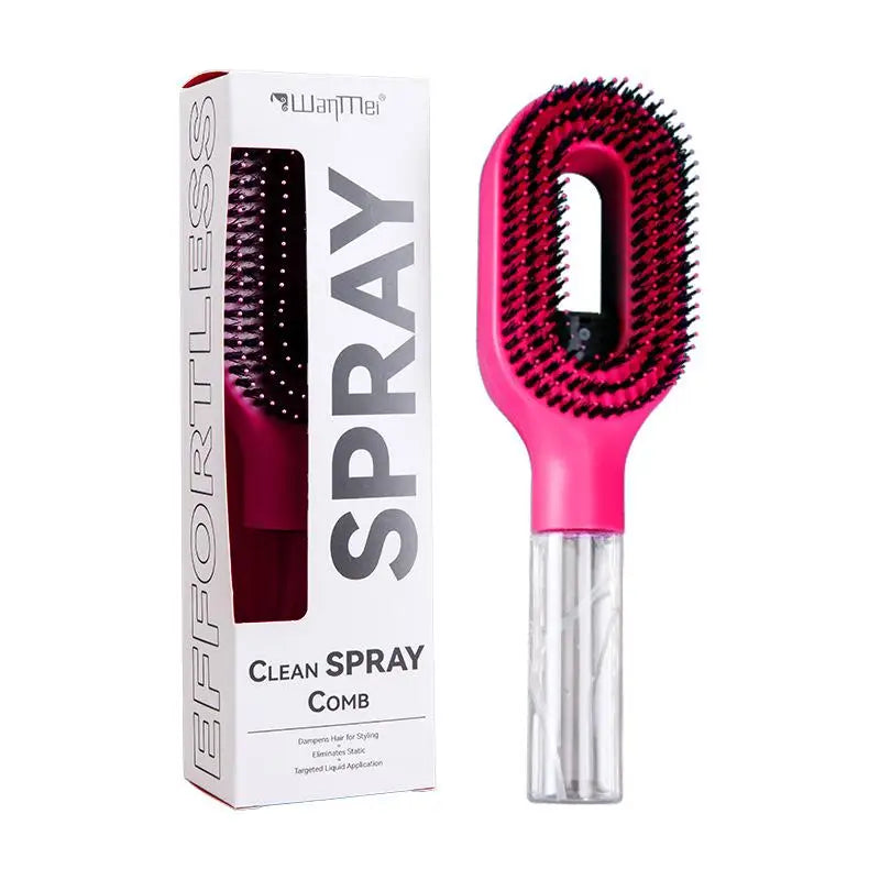 1Pc Spray Hair Brush Refillable Liquid Water Spray Paddle Comb Anti Static Soft Bristle Hair Styling Massage Comb For Home